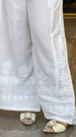 Stylish free size chikankari plazzo pants with pocket