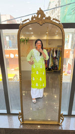 Super pretty ombré effect soft rayon chikankari kurta in green