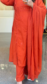 Super pretty cotton chikankari suit set in angrakha