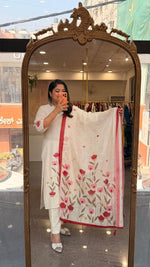 Linen cotton embroidered suit set