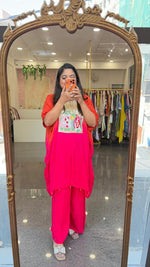Pure crepe pearl detailing ombré effect co ord set (loose fit)