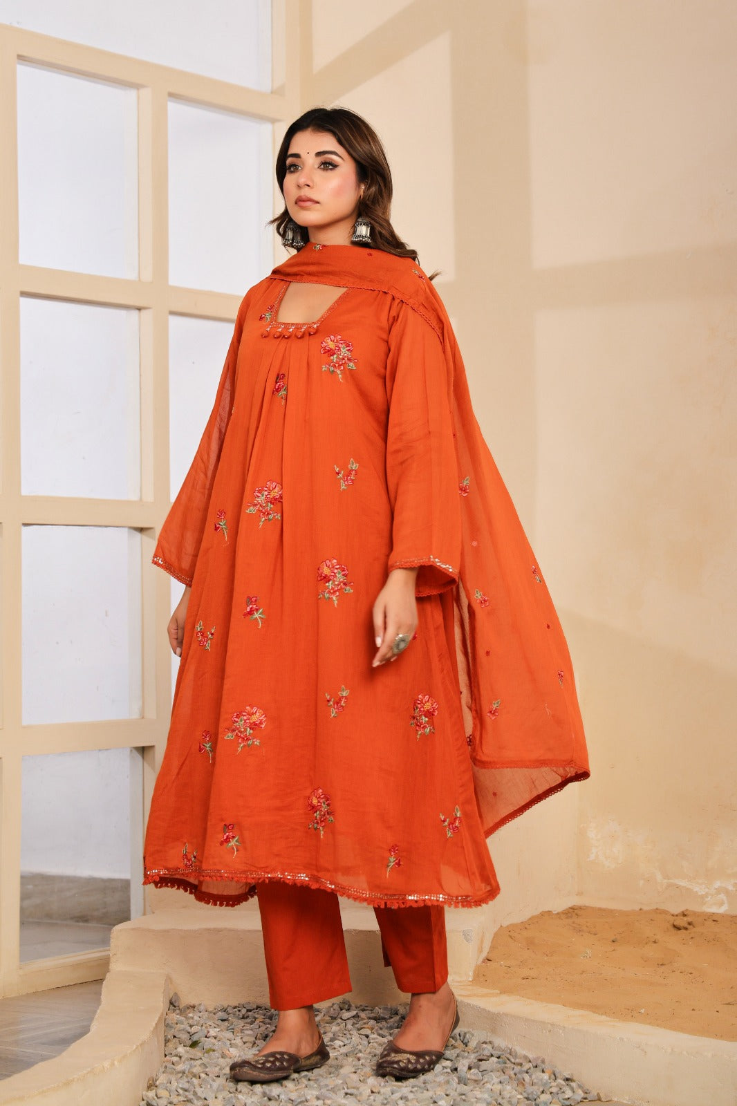 Fully embroidered Mul cotton suit set