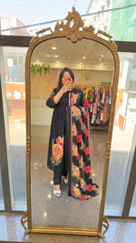 Premium applique work real mirror full suit set