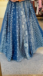 Blue cotton indigo skirt