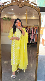 Premium chikankari mul cotton lining suit set