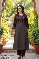 Smart cotton kurta pant in black