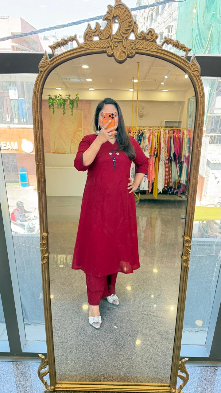 Super smart stylish cotton kurta pant