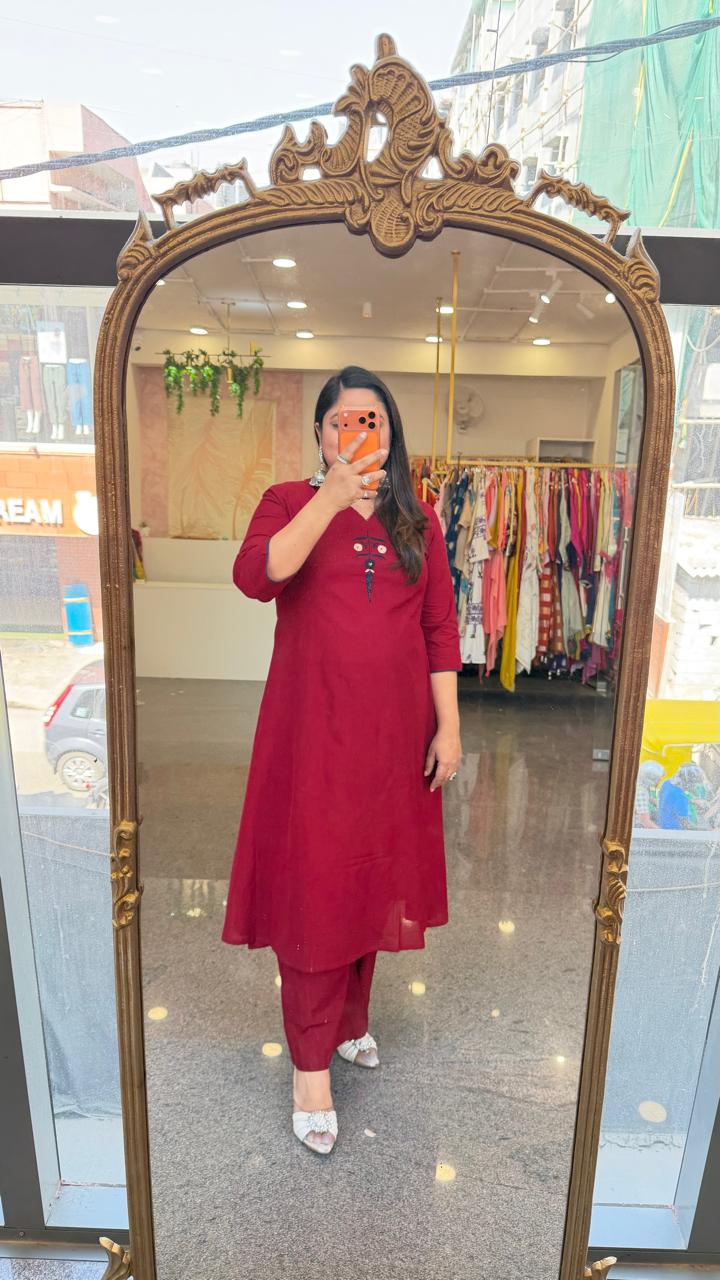 Super smart stylish cotton kurta pant