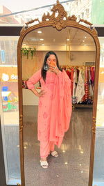 Premium chikankari pure cotton paired with Mul cotton dupatta