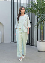 Restocked bestseller in new colour! Pretty Mul chanderi embroidered mint green co ord set