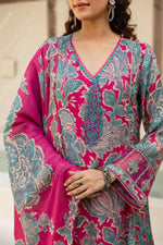 Pretty soft muslin orgenza detailing suit set in pink