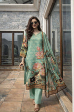 Smart linen cotton digital printed full suit set