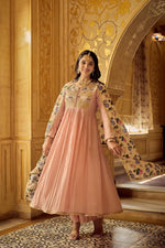 Pure Mul chanderi with heavy hand work pink suit set