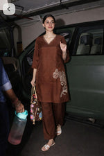 Super soft Mul silk co ord set in brown