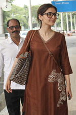 Super soft Mul silk co ord set in brown