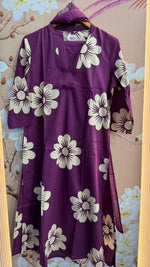 Purple cotton floral suit set
