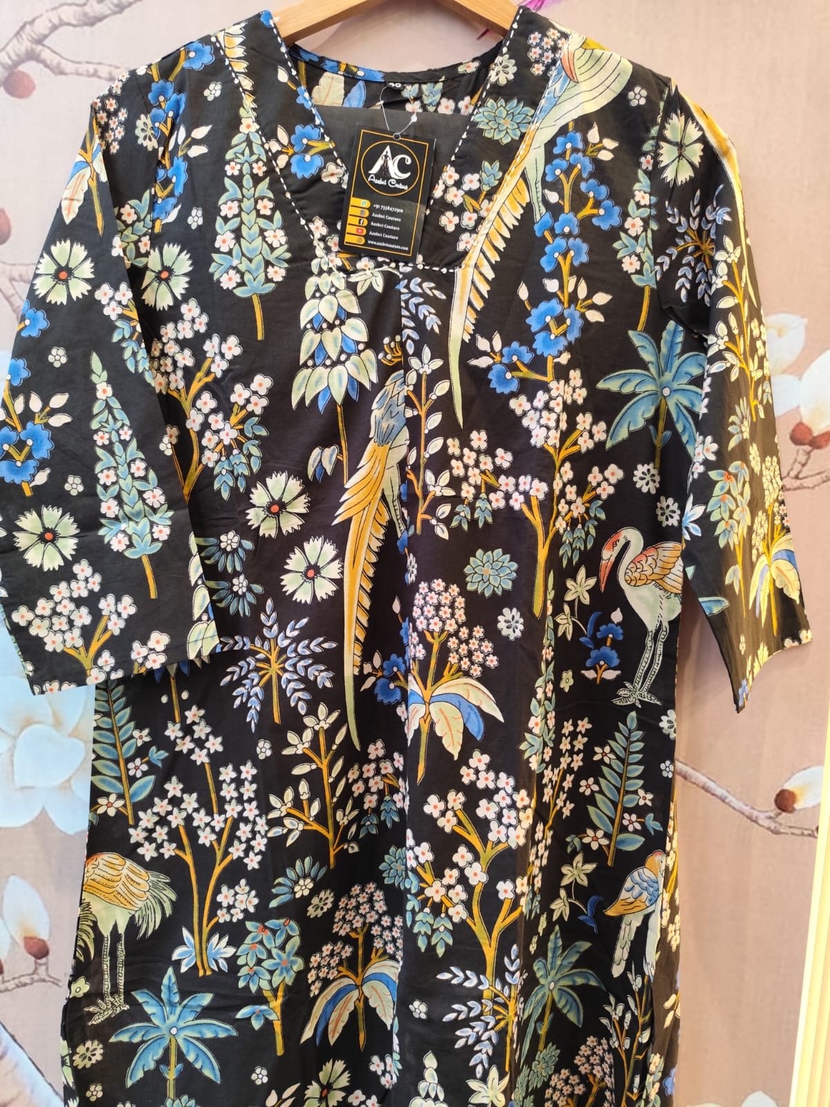 Cotton kurta pant in black