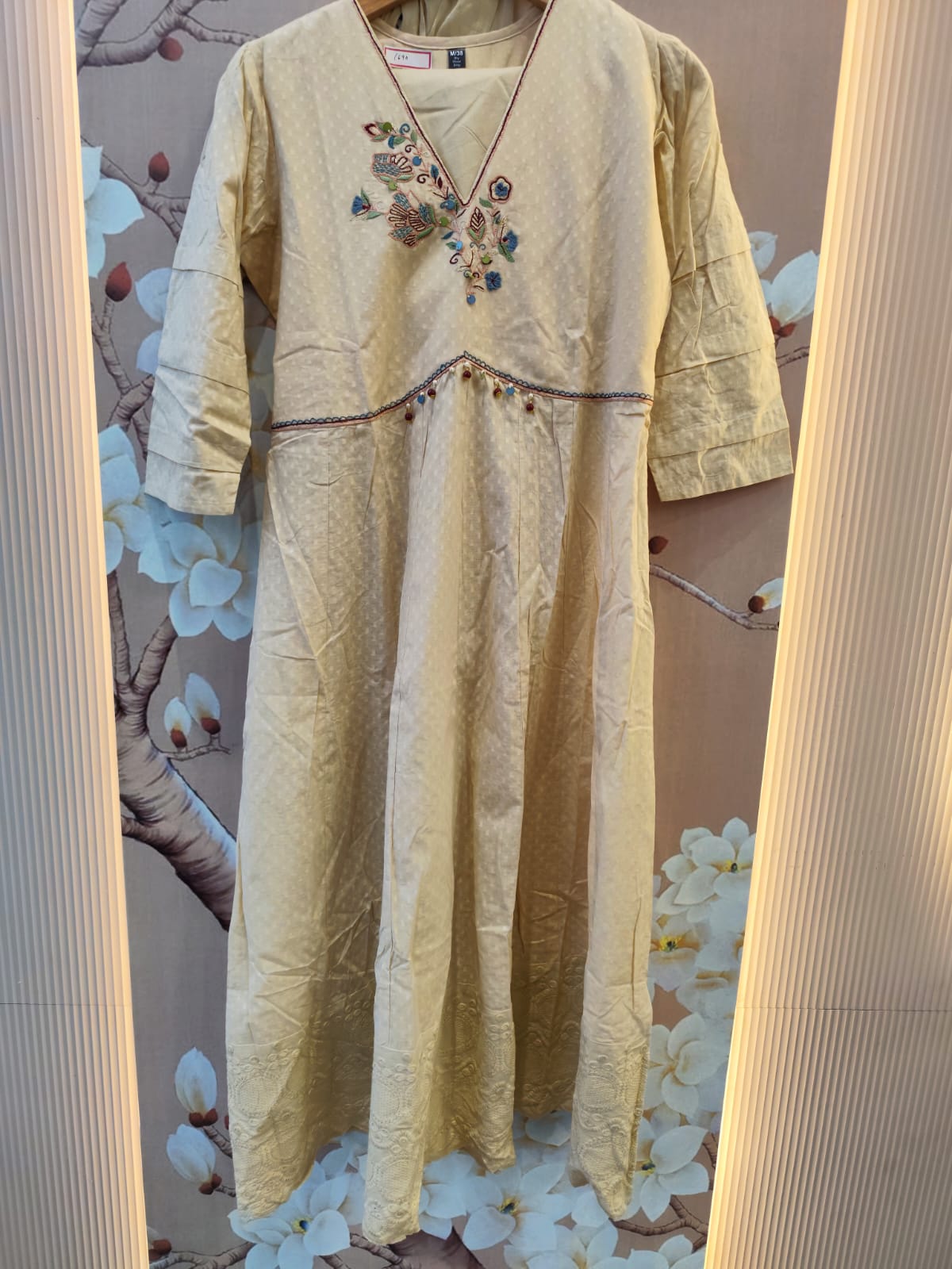 Embroidered Cotton Anarkali full suit