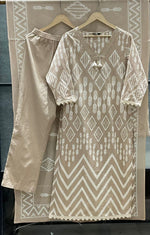 Pure cotton suit set in beige