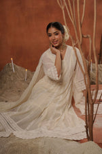 Pure Mul cotton chikankari Anarkali full set