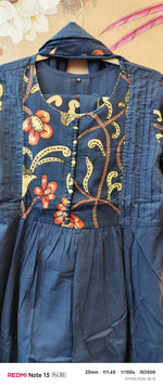 Kalamkari cotton suit set in blue