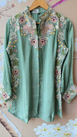 Premium chinon beautiful hand embroidered Co ord set