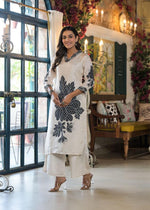 Super pretty Mul silk embroidery full suit set in black