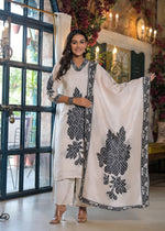 Super pretty Mul silk embroidery full suit set in black