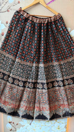 Super pretty gaji silk ajrakh skirt in black