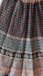 Super pretty gaji silk ajrakh skirt in black