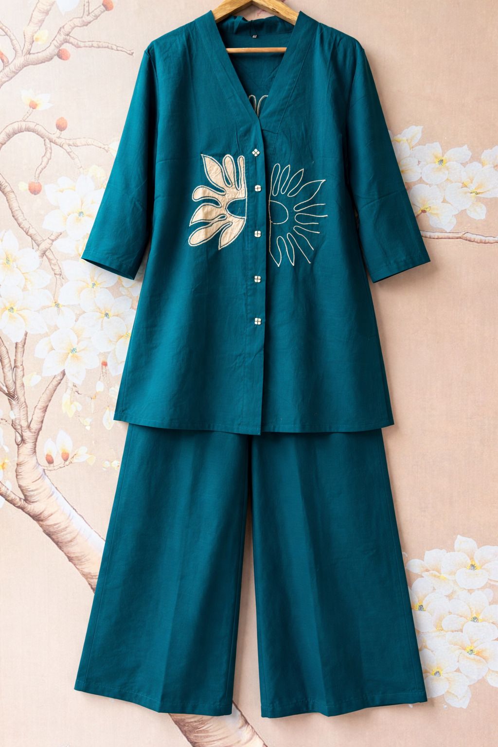 Applique work front n back co ord set