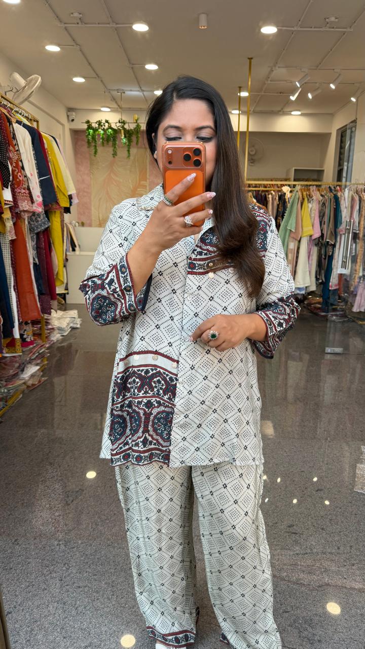 Pure Mul silk smartest co ord set