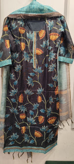 Linen chanderi githan work