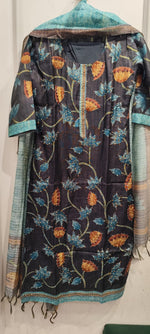 Linen chanderi githan work
