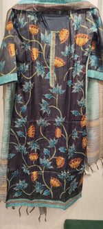 Linen chanderi githan work