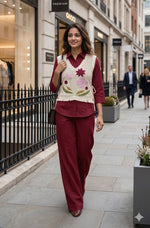 Premium smart cotton with jute jacket in red