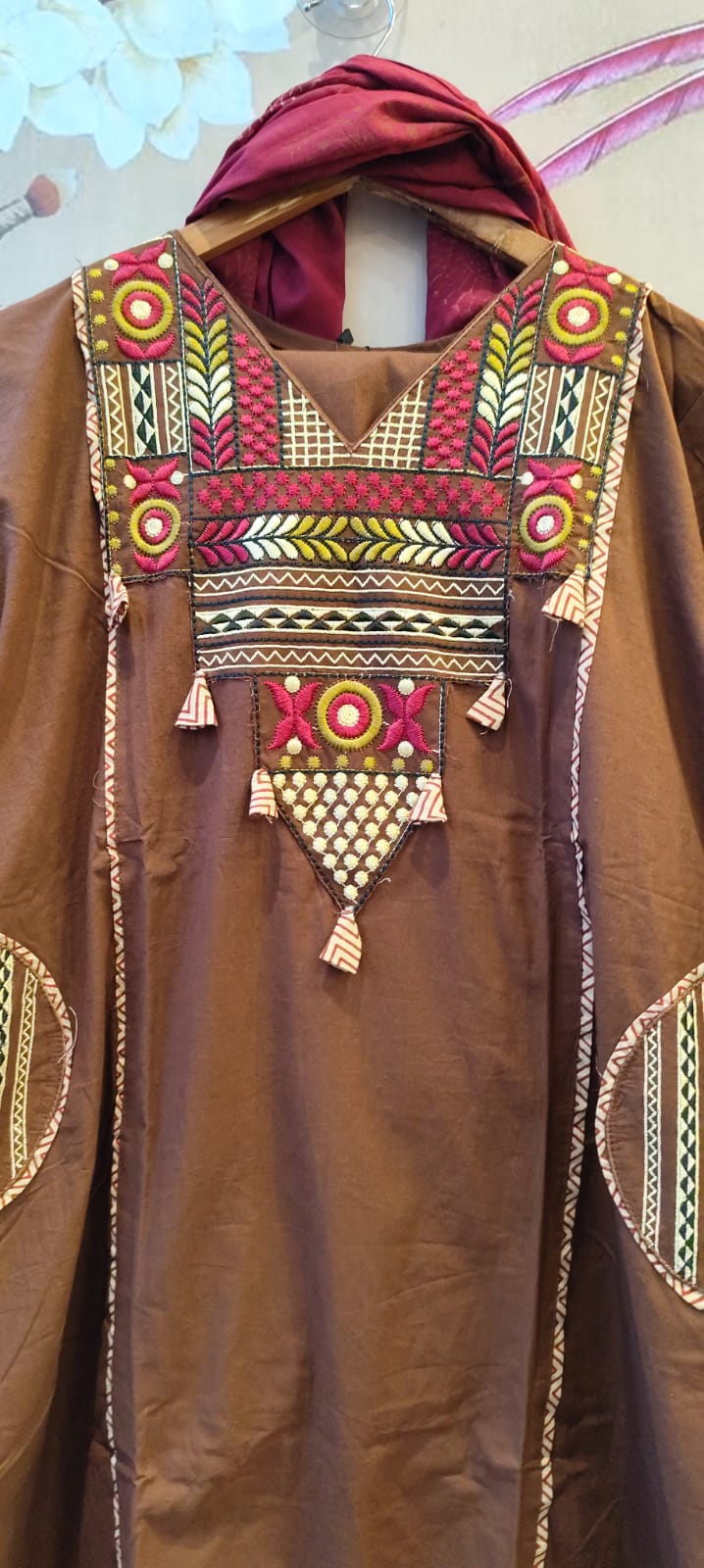 Premium designer cotton suit set in brown