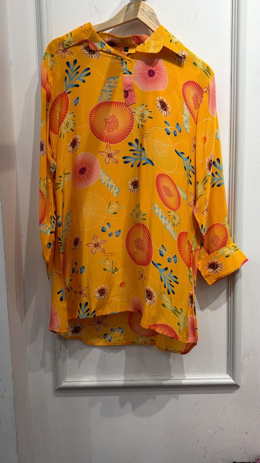 Pure crepe co ord set in yellow