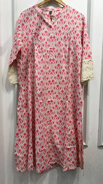 Designer sleeves kurti in pink