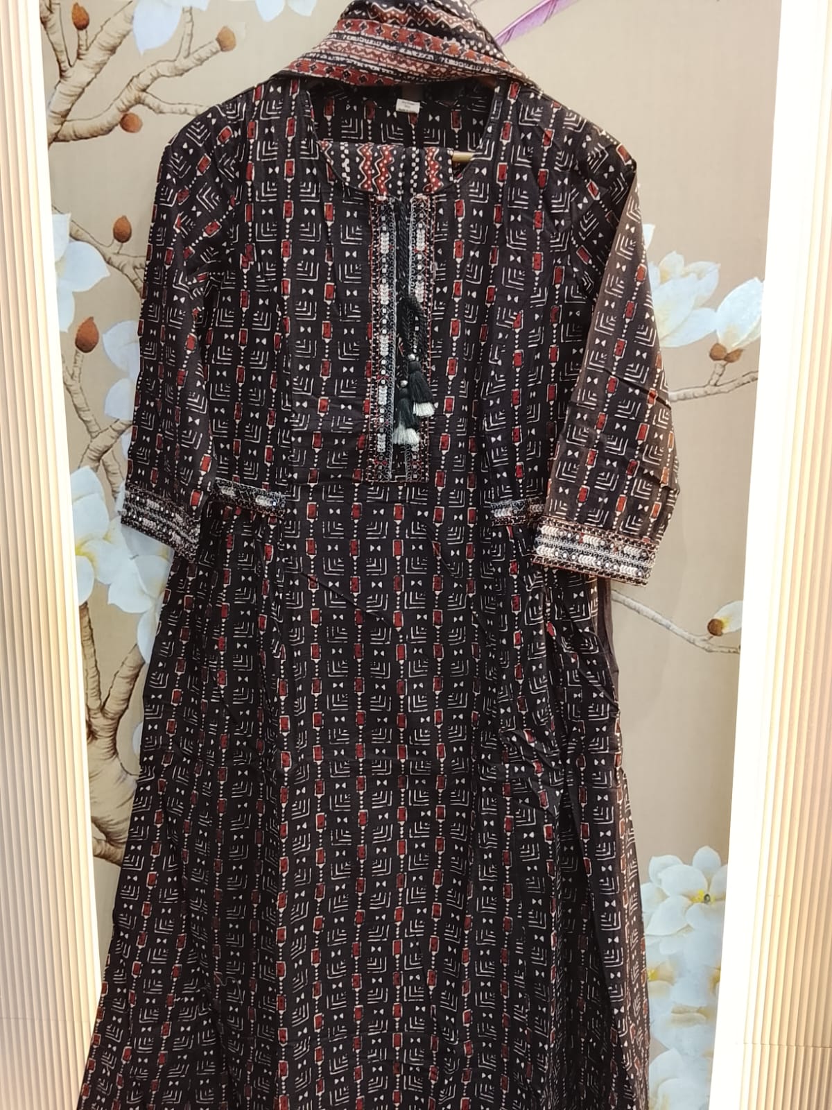 Cotton ajrakh suit set