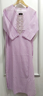 Textured cotton kurta pant in lilac