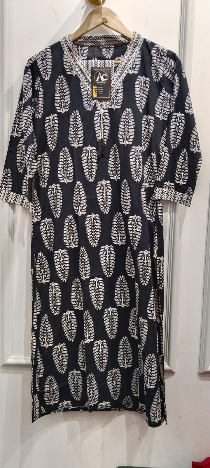 Cotton kurta pant in black