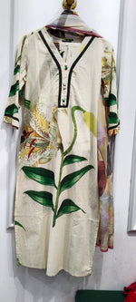 Cotton kurta pant digital printed with lining