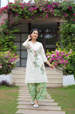 Super premium shifli cotton kurta with lining paired with plazzo pant