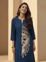 Super pretty cotton Kalamkari co ord set in blue