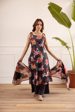 Noodle strap cotton digital printed suit set