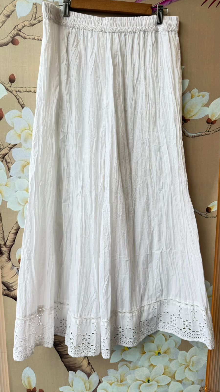 Premium skirt plazzo pant in White