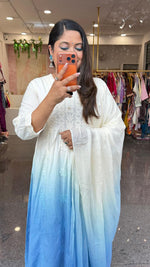 Blue chikankari suit set