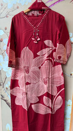 Cotton suit set in red