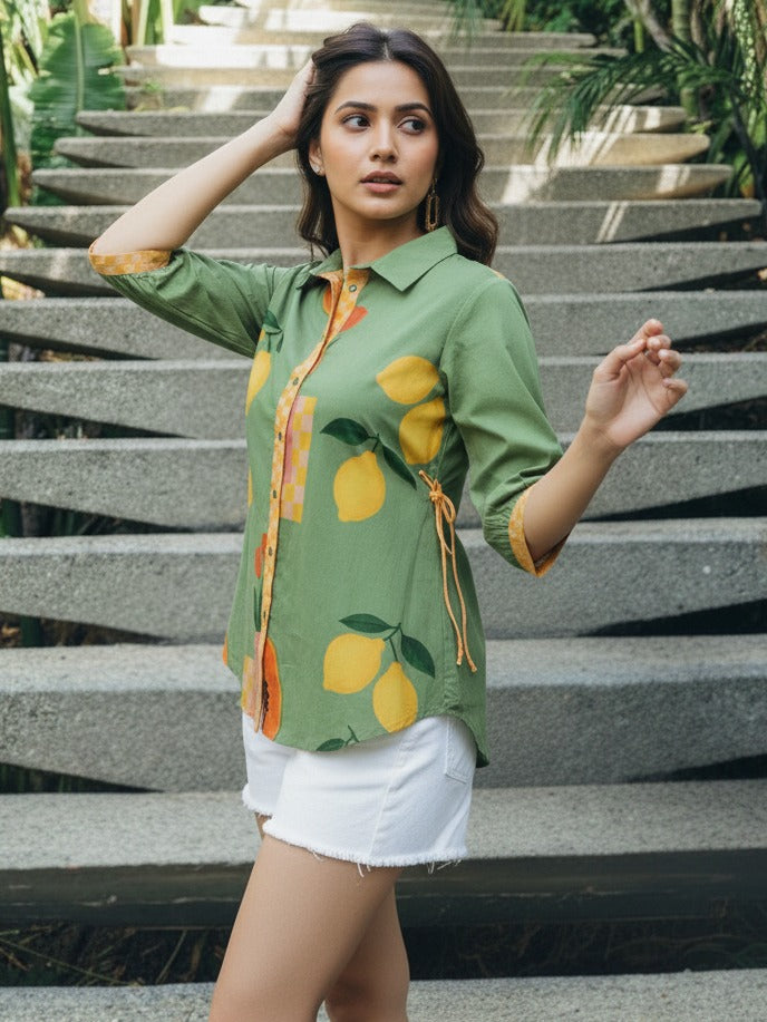 Super designer cotton digital printed top